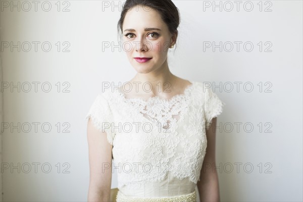 Studio portrait of bride