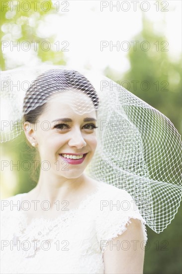 Portrait of smiling bride