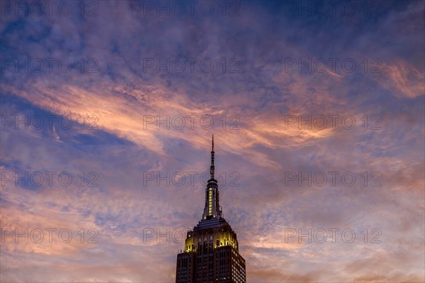 Empire State Building at sunset. USA, New York, New York City.
