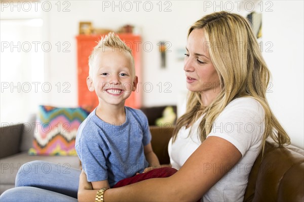 Mother with smiling son (4-5)