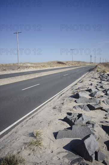 View of empty highway in desert