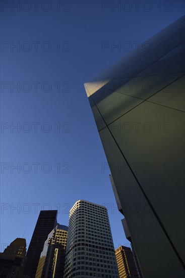 Low-angle view of financial district