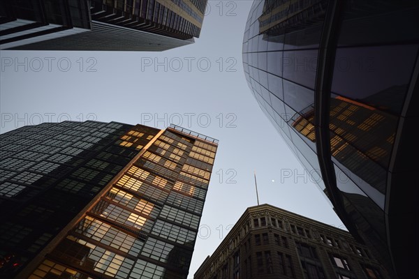 Low-angle view of downtown district