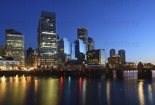 Waterfront and bridge at dawn