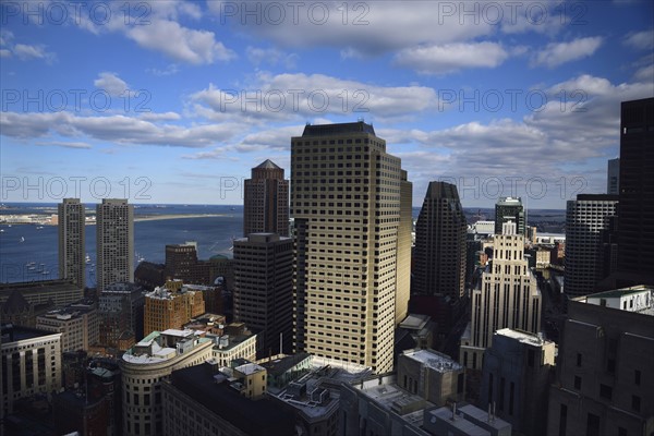 Aerial view of financial district