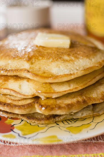 Close up of stack of pancakes