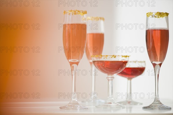 Studio shot of different wine glasses