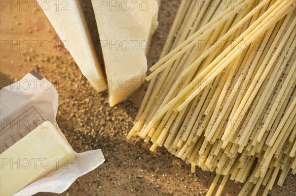 Studio shot of cheese pasta and butter