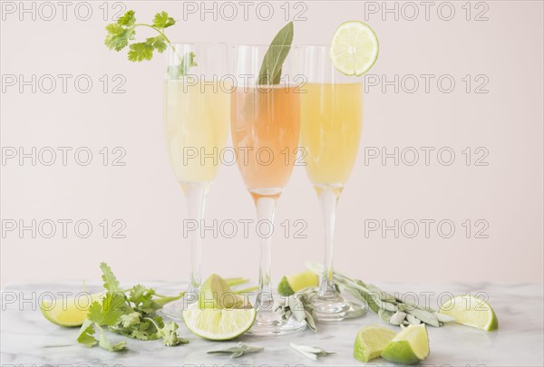 Studio shot of refreshing cocktails
