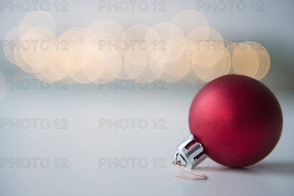 Studio shot of red bauble