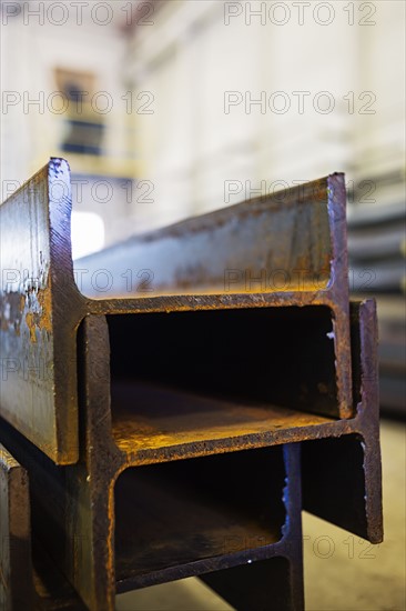 Close-up of metal girders