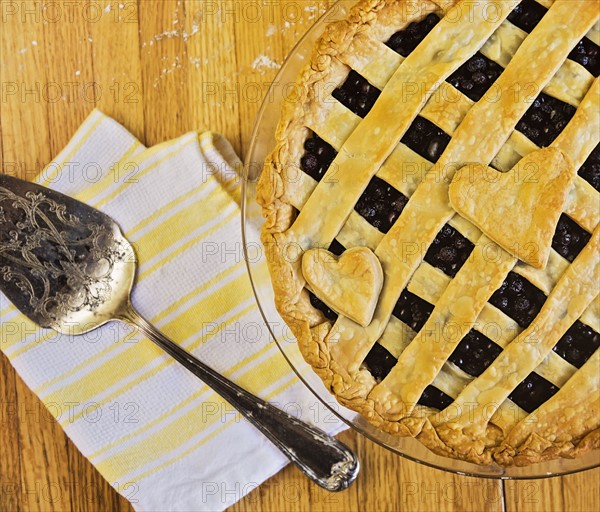 Baked blueberry pie