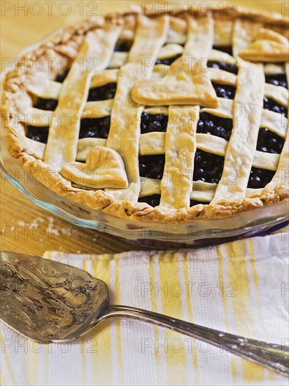 Baked blueberry pie
