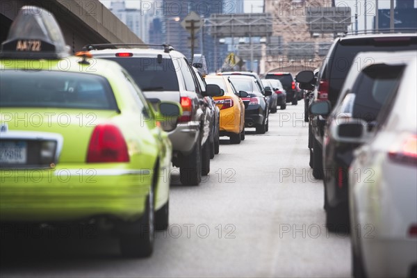 Cars in traffic jam