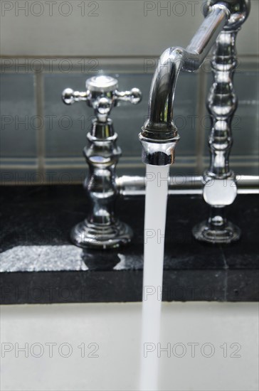 Water running from tap