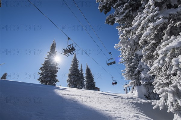 Ski lift over ski slope