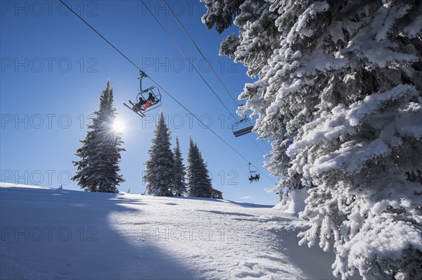 Ski lift over ski slope