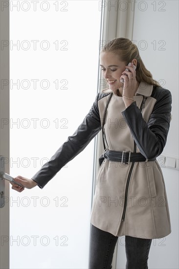 Woman talking on phone