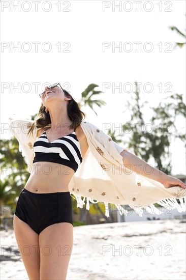 Happy woman on beach