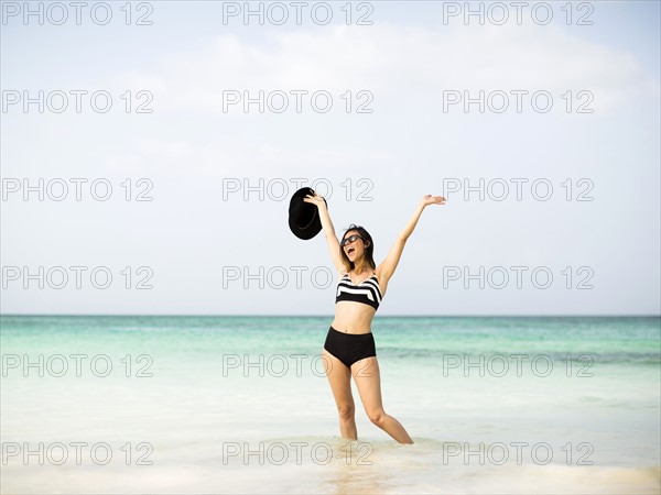 Happy woman on beach