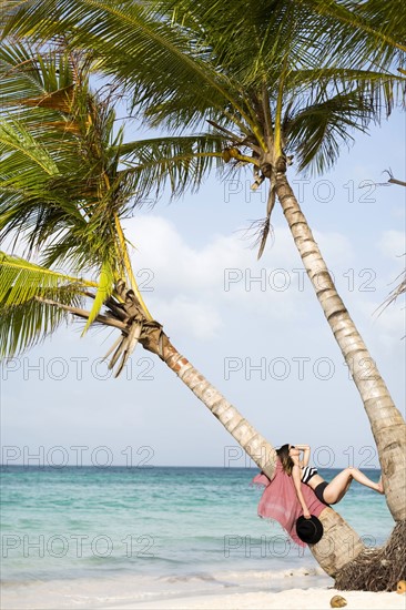 Woman relaxing on beach