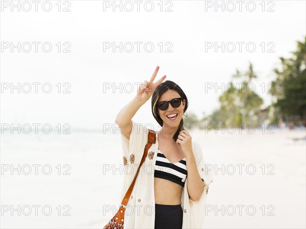 Portrait of woman on beach