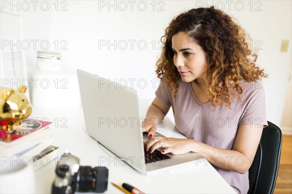 Woman using laptop