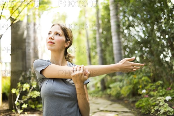 Woman practicing yoga