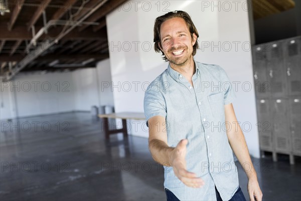 Man in warehouse