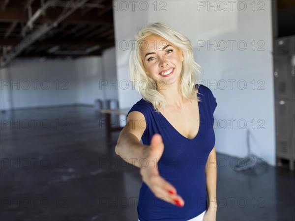 Woman in warehouse