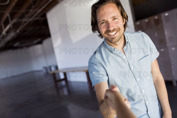 Man in warehouse