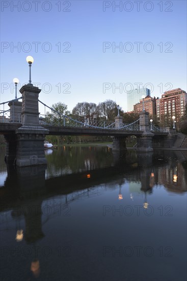 Boston public garden at dawn