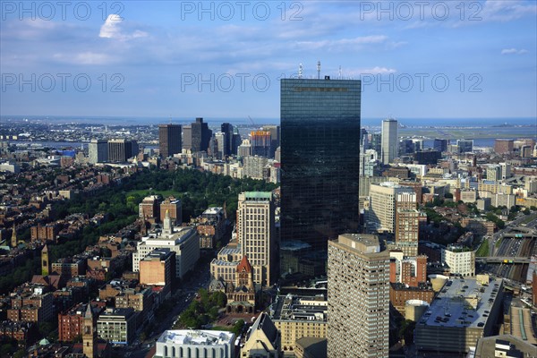 Elevated view of downtown city