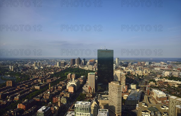 Elevated view of downtown city