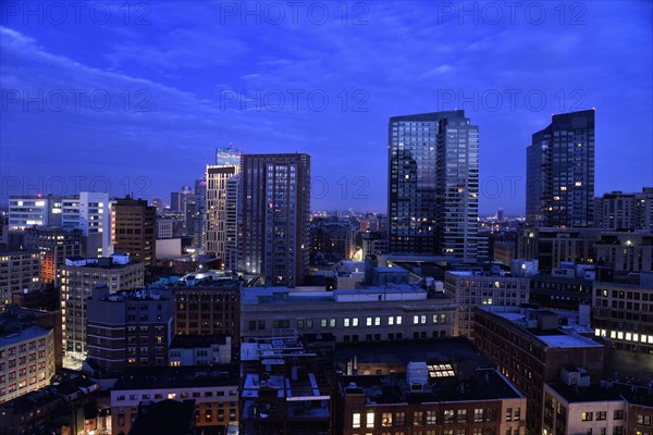 View of Downtown District at dusk