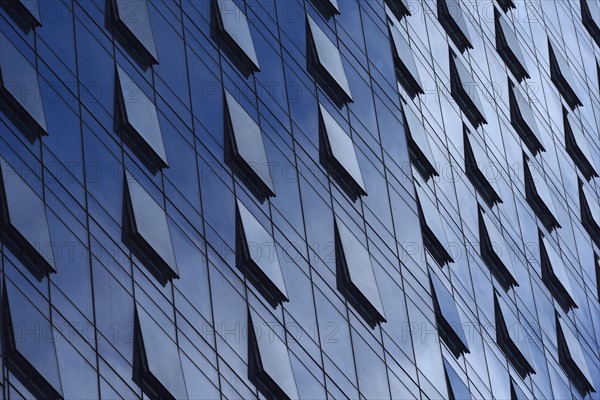 Open windows on glass building