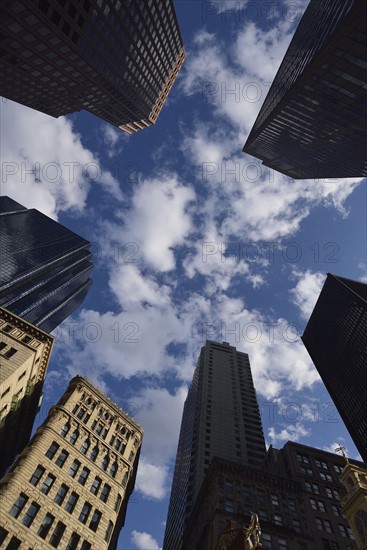 Low angle view of office buildings in Financial District