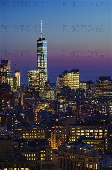 Cityscape at dusk. New York City, New York, USA.