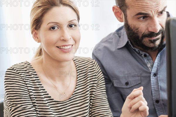 Portrait of woman and man.