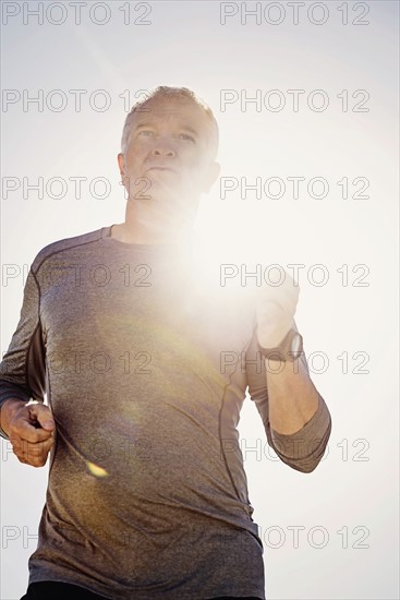 Man jogging outdoors.