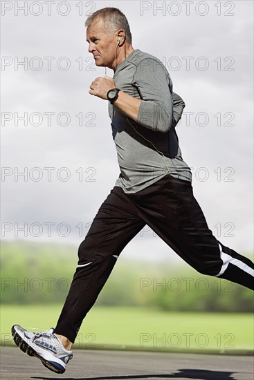 Man running outdoors.