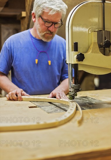 Carpenter in workshop