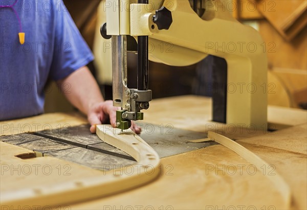 Carpenter working in workshop