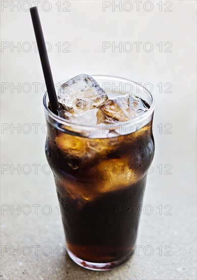 Studio shot of soda in glass