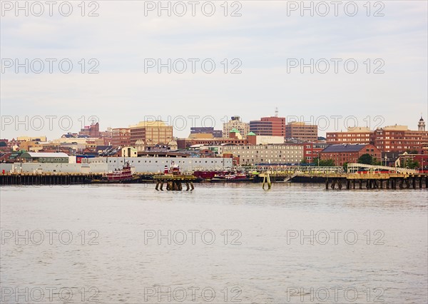 View of harbor and cityscape