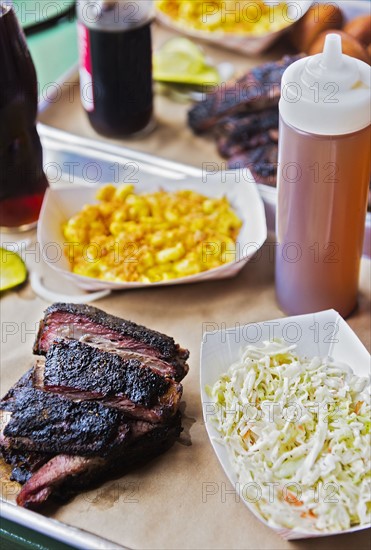 Grilled meat and salad