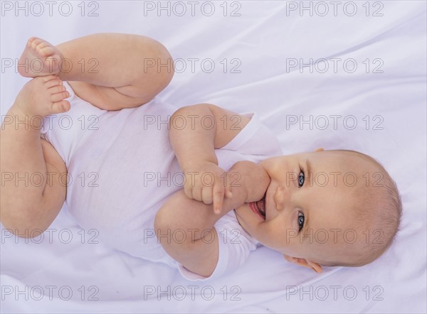Portrait of smiling baby boy (6-11 months)