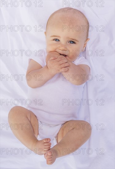 Portrait of smiling baby boy (6-11 months)