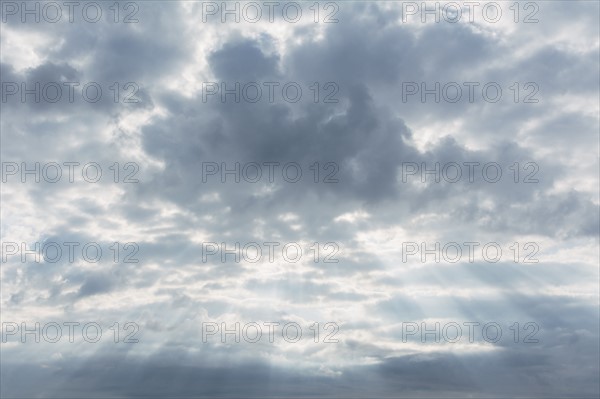 Scenic cloudscape with sunbeams