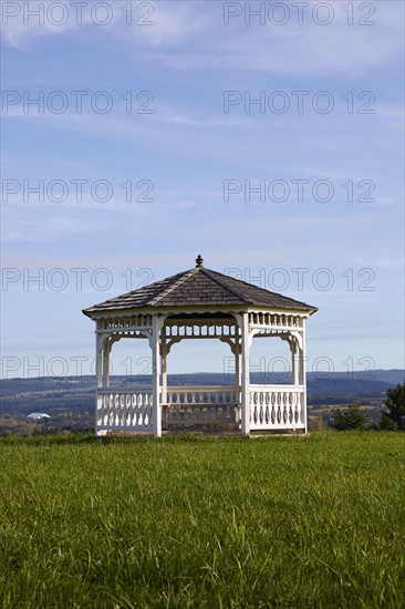 Gazebo in field of grass